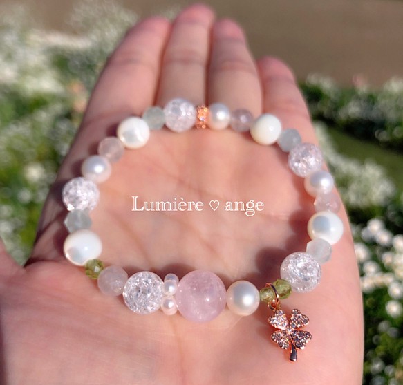 ✧︎* お花畑*·⑅❁天然石ブレス✧︎* ブレスレット Lumière ♡ ange