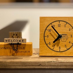 木の時計　ワイヤー雑貨付き 1枚目の画像