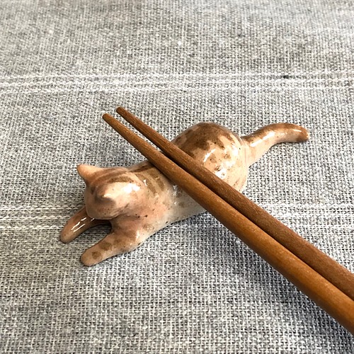 猫の箸置き三態（茶トラ） 猫グッズ 猫雑貨 箸・箸置き gatti_zakka