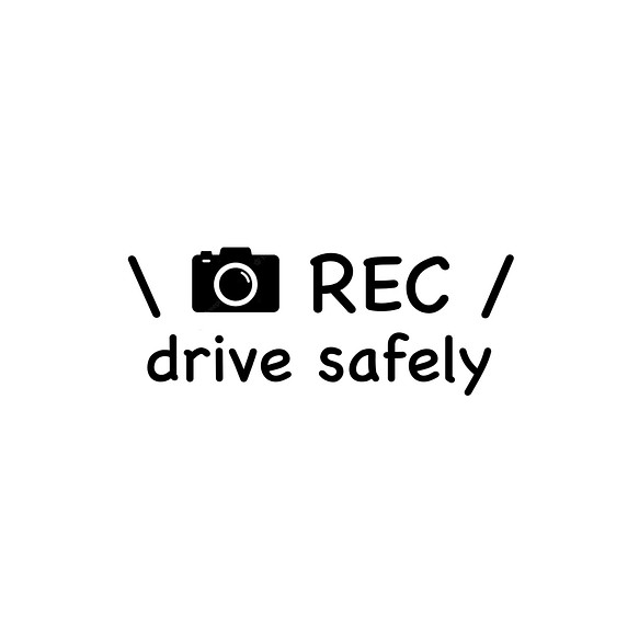 ドラレコ　ドライブレコーダー　カメラ　防犯　録画中　シンプル　カーサイン　カーステッカー　転写ステッカー　ステッカー 1枚目の画像