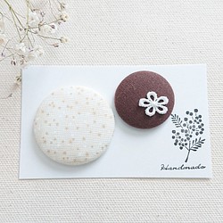 刺繍ブローチ×くるみボタン No.351再販 値引き 通販 playva.com