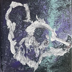 雨の日の街角】900×900(mm)アクリルアート原画『史上最大作品』 絵画