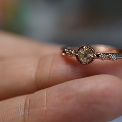 RG23-206 宝石質 ミャンマー産 天然 イエロー ジルコン 風信子石 リング 指輪 シンプル フリーサイズ 金属ア 1枚目の画像