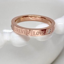 Forever Love ステンレスリング  ステンレス指輪 ピンキーリング 1枚目の画像