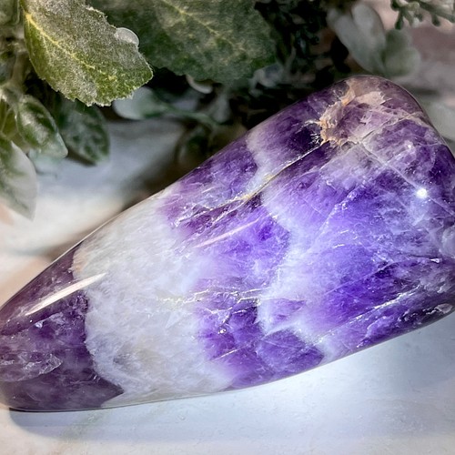 希少✨ シェブロンアメジスト ケープ 紫水晶 握り石 タンブル 神聖幾何 