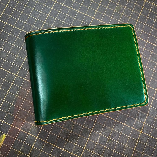 新喜コードバン二つ折り財布 二つ折り財布 Clubman leathercraft 通販