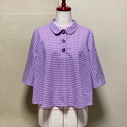播州織・Aラインポロシャツ（M〜Lサイズ向け） 1枚目の画像