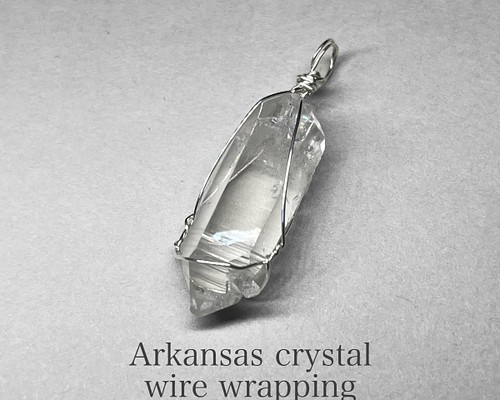 Arkansas crystal wire wrapping / アーカンソー産水晶sv925ワイヤー