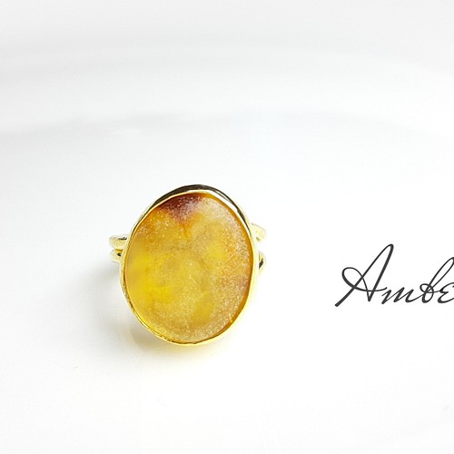 最新作☆『Amber』の世界でひとつの天然石リング 指輪・リング