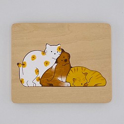 木製パズル　猫の昼下がり 1枚目の画像