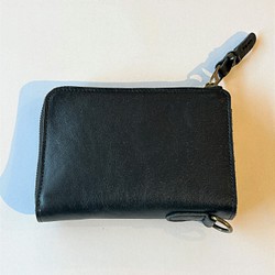 【New】L字ファスナー財布 牛革財布（本革）BLACK 1枚目の画像