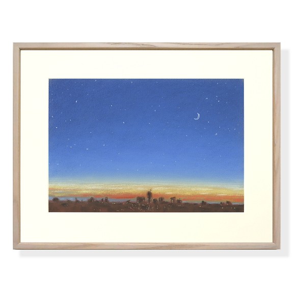 夕暮れの月星（パステル画・マット紙付き） 絵画 パステル画生活 通販