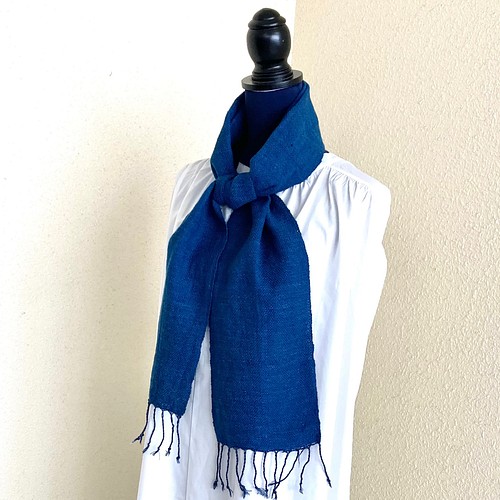 1888 手織り ストール 藍染 藍染め ヴィンテージ 古布 襤褸 さをり織り