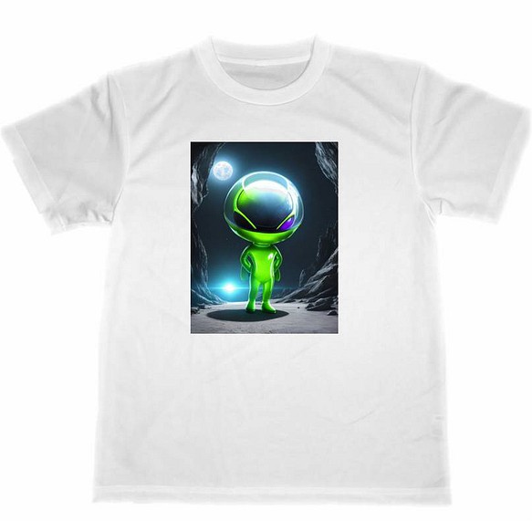 宇宙人 ドライ Tシャツ 宇宙 SF グッズ イラスト Tシャツ ５つ星