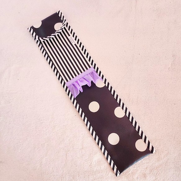 褶邊和層壓錄音機外殼黑色 × 紫色 第2張的照片