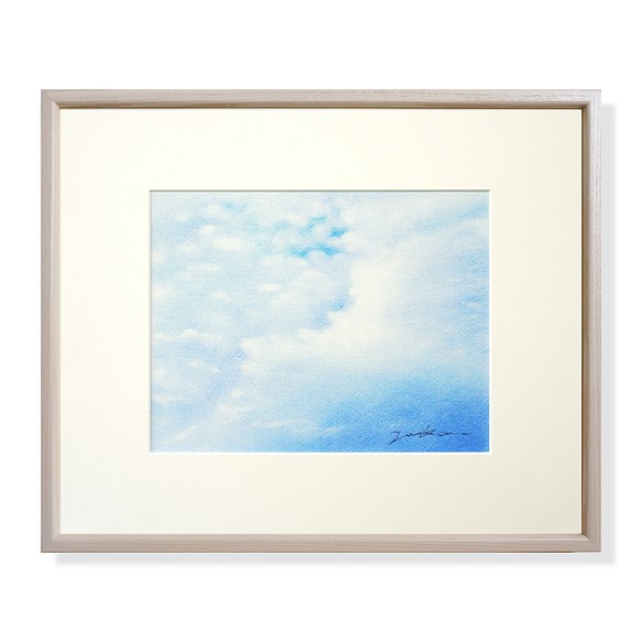 パステル画（原画）鳥雲。夢を掴みに羽ばたこう