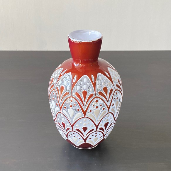 pattern vase  赤花波 1枚目の画像