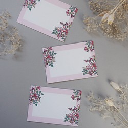 ミニメッセージカード　8枚セット（封筒付き）【Pink×Flowers】 1枚目の画像