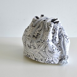 [限量優質] 意大利製造棉質蕾絲 2way Marine Bag White Leaf 第2張的照片