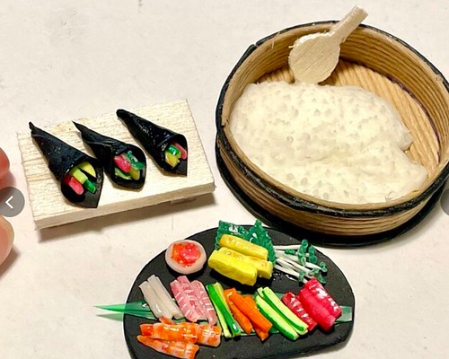 ミニチュアフード:手巻き寿司セット その他置物 mikawa 通販 