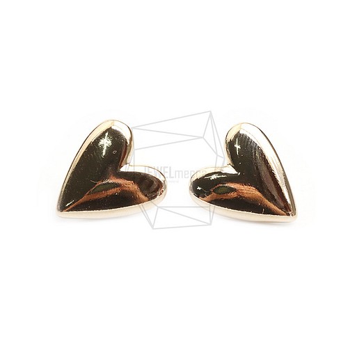 ERG-2417-G【2個入り】ハートピアス/Heart Ear Post/ 17.6mm x 19.6mm