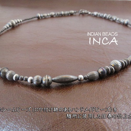 アクセサリー材質シルバーインディアンジュエリー ナバホ族 ビーズ シルバー925 INCA