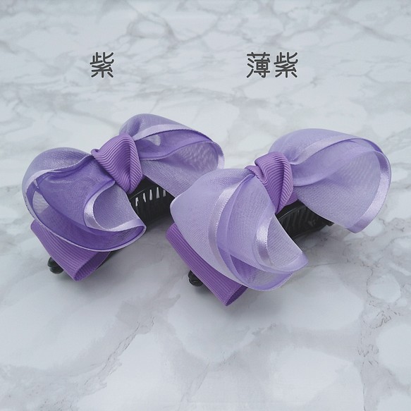 ひらふわ＊アーチ型バナナクリップ＊紫【新作WEEK2023】 2枚目の画像