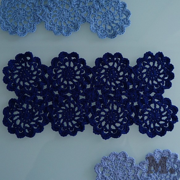 Handknitted beautiful color doily mat DPM3 第1張的照片