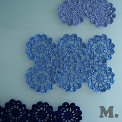 Handknitted beautiful color doily mat DPM2 第1張的照片