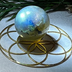 【宇宙エネルギー】虹　ラブラドライト　レインボー　タンブル　スフィア　原石 1枚目の画像