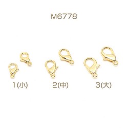 M6778-2  24個  色褪せにくい14KGPゴールドメッキ カニカン ゴールド  3X（8ヶ） 1枚目の画像