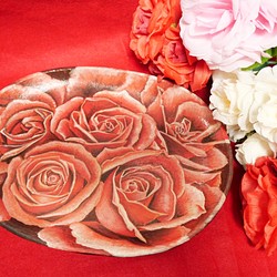 陶芸【薔薇の皿】 大皿 ＨＲ 通販｜Creema(クリーマ) 15975947