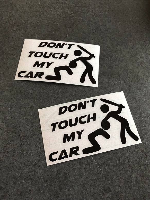 don't touch My car バット ステッカー お得2枚セット アメ車 【カラー選択可】 送料無料♪ 1枚目の画像