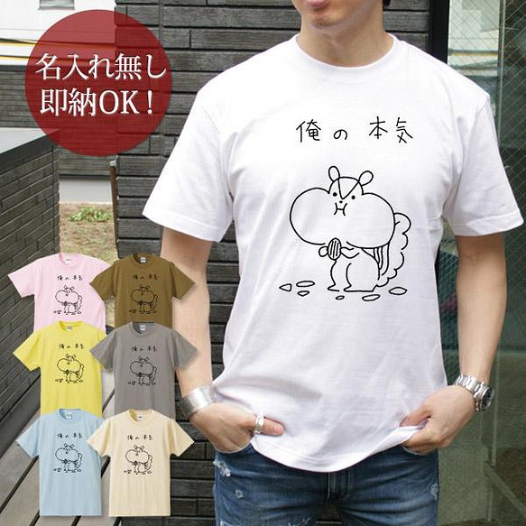 【全国送料無料】俺の本気 リス　動物 レディース メンズ Tシャツ おもしろTシャツ 綿100% カラー7色 1枚目の画像