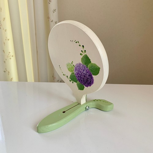 紫陽花（紫）の手鏡 ミラー トールペイント 手鏡 ローズティ 通販