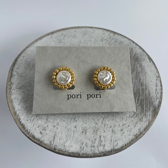 beads & pearl earring 1枚目の画像