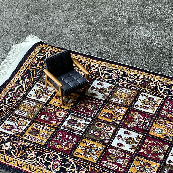 ミニチュア　ペルシャ絨毯　ドールハウス家具　ミニカーペット【016】　 1枚目の画像