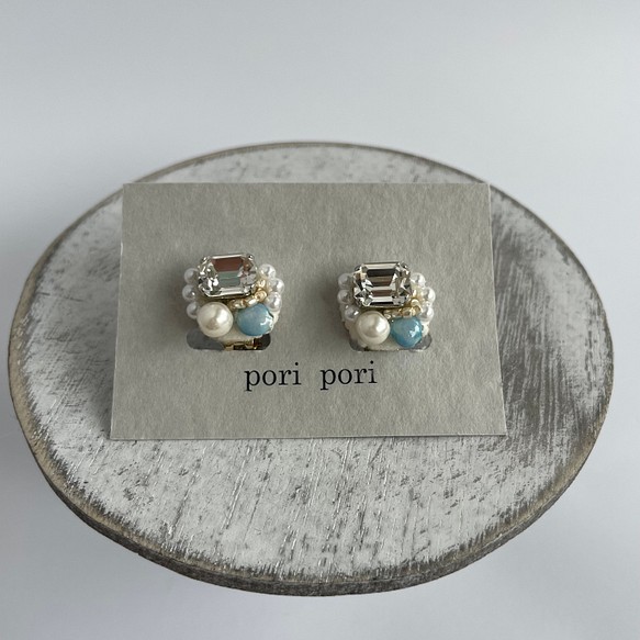bijou & pearl & beads earring 1枚目の画像