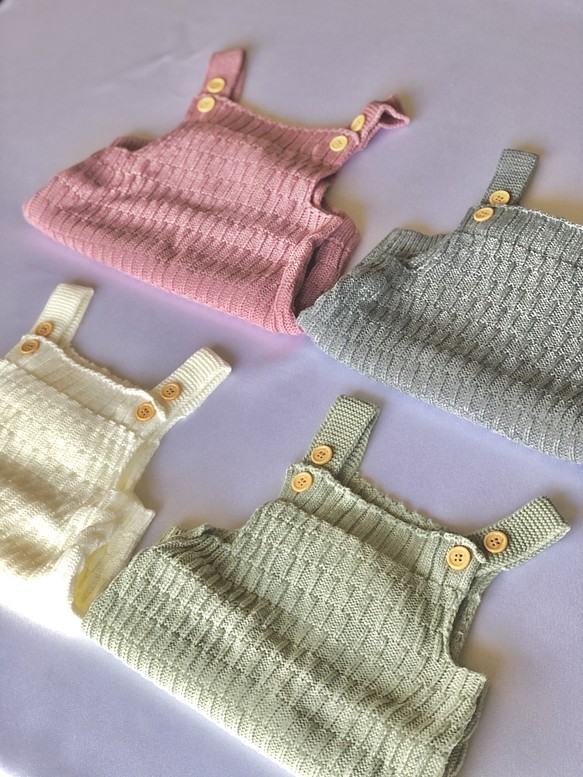 Knit rompers　ニット　ベビーニット　カバーオール　ロンパース　ベビー　ベビー服 新生児　出産祝い　ギフト　 1枚目の画像