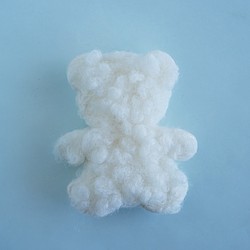 【4個】5cm ボアのくまちゃん アップリケ ホワイト ☆ 白 クマ ベア 1枚目の画像