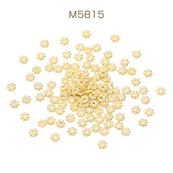 M5815  30個  色褪せにくい14KGPゴールドメッキ スペーサービーズ 4mm  3X（10ヶ） 1枚目の画像