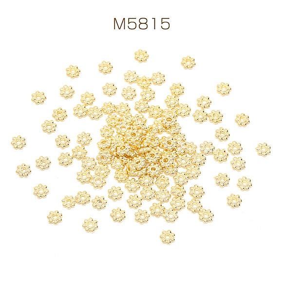 M5815  30個  色褪せにくい14KGPゴールドメッキ スペーサービーズ 4mm  3X（10ヶ） 1枚目の画像
