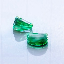 新緑のガラスリング クリア×グリーン系×ホワイトグリーン 12号・13号ガラスの指輪　