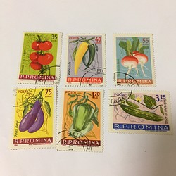 使用済切手  ルーマニア  野菜6枚セット 1枚目の画像