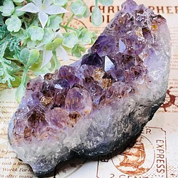 カコクセナイト内包✨　紫水晶　アメジスト　クラスター  原石　ラフストーン