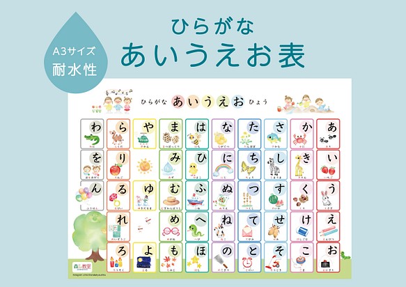 幼児教育教室と開発！ひらがな表記にこだわった「あいうえお表」お風呂