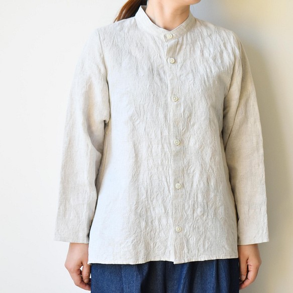 Kiryu 編織 A 字襯衫 [SOL253S] 棉麻材質營造出涼爽感 第1張的照片
