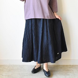 棉亞麻布材質帶來清爽感的桐生編織裙子[SOSK253S] 第1張的照片