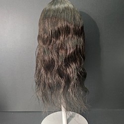 bjd人形 マルチボリューム版 ナチュラルブラックに近いダークブラウン ミディアム分け ゴム入りヘアネット 頭皮シミュレ 1枚目の画像