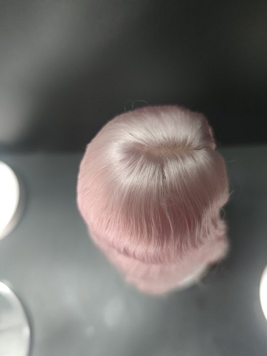 bjd人形 レギュラーヘアバージョン チェリーピンク ミディアムパート 弾性ヘアネット 頭皮のシミュレーション 1/6 1枚目の画像
